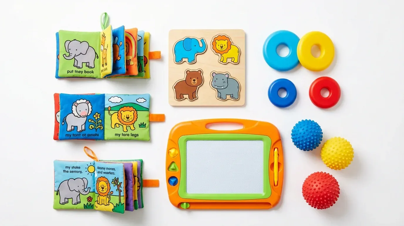 Collection of age-appropriate, safe car toys for toddlers with no choking hazards